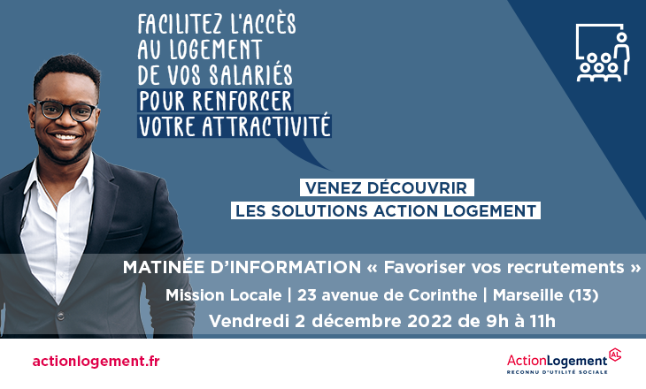 Visuel de la  Matinée d’information “Favoriser vos recrutements” à Marseille 2022