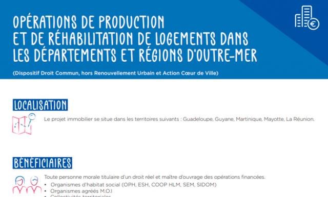 Fiche Produit Production et réhabilitation de logements locatifs sociaux et intermédiaires dans les DROM